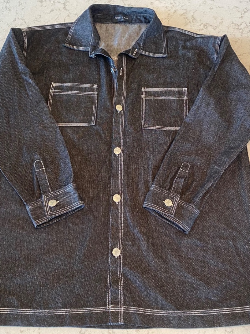 White Fox Boutique Charcoal Denim Jacket S/M